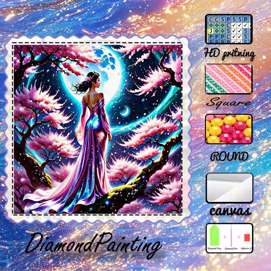 5D Diamond Painting Kit Full Drill - 1 pezzo di tessuto floccato 5D
