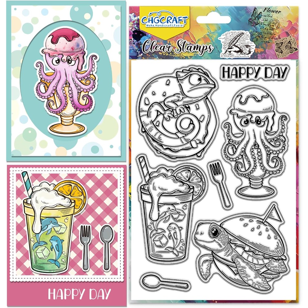 Clear Silicone Stamps For Card Making - Timbri trasparenti per animali marini Tartarughe
