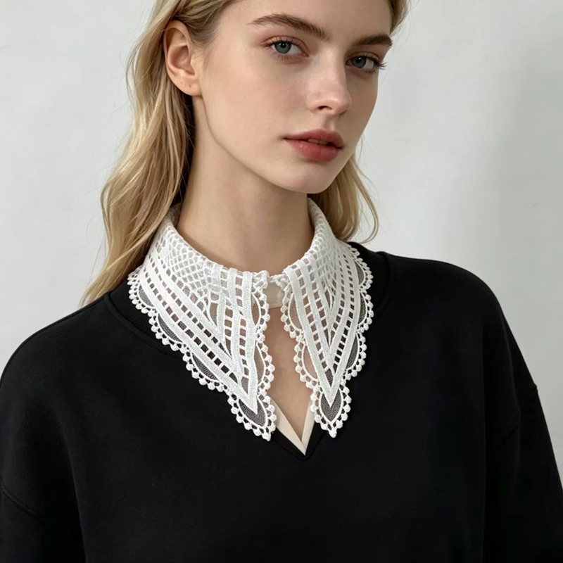 Embroidery - Colletto Finto Bianco da Donna con
