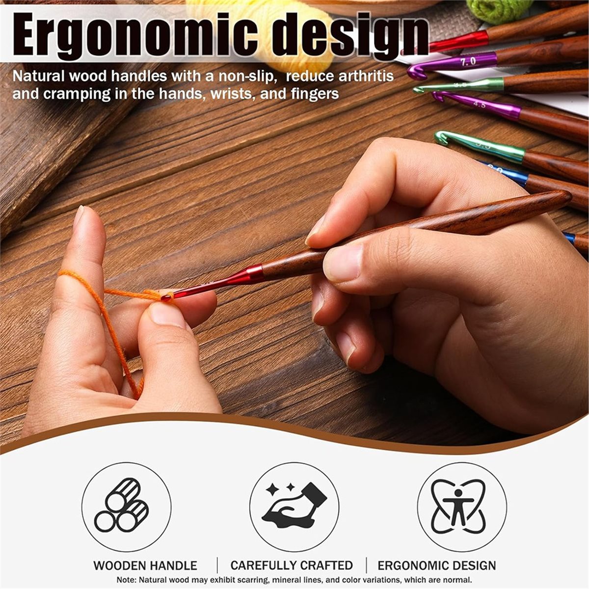 Nuovo Set di Uncinetti 2026, U - Wooden Crochet Hooks Ergonomic Handle recensione e prezzo