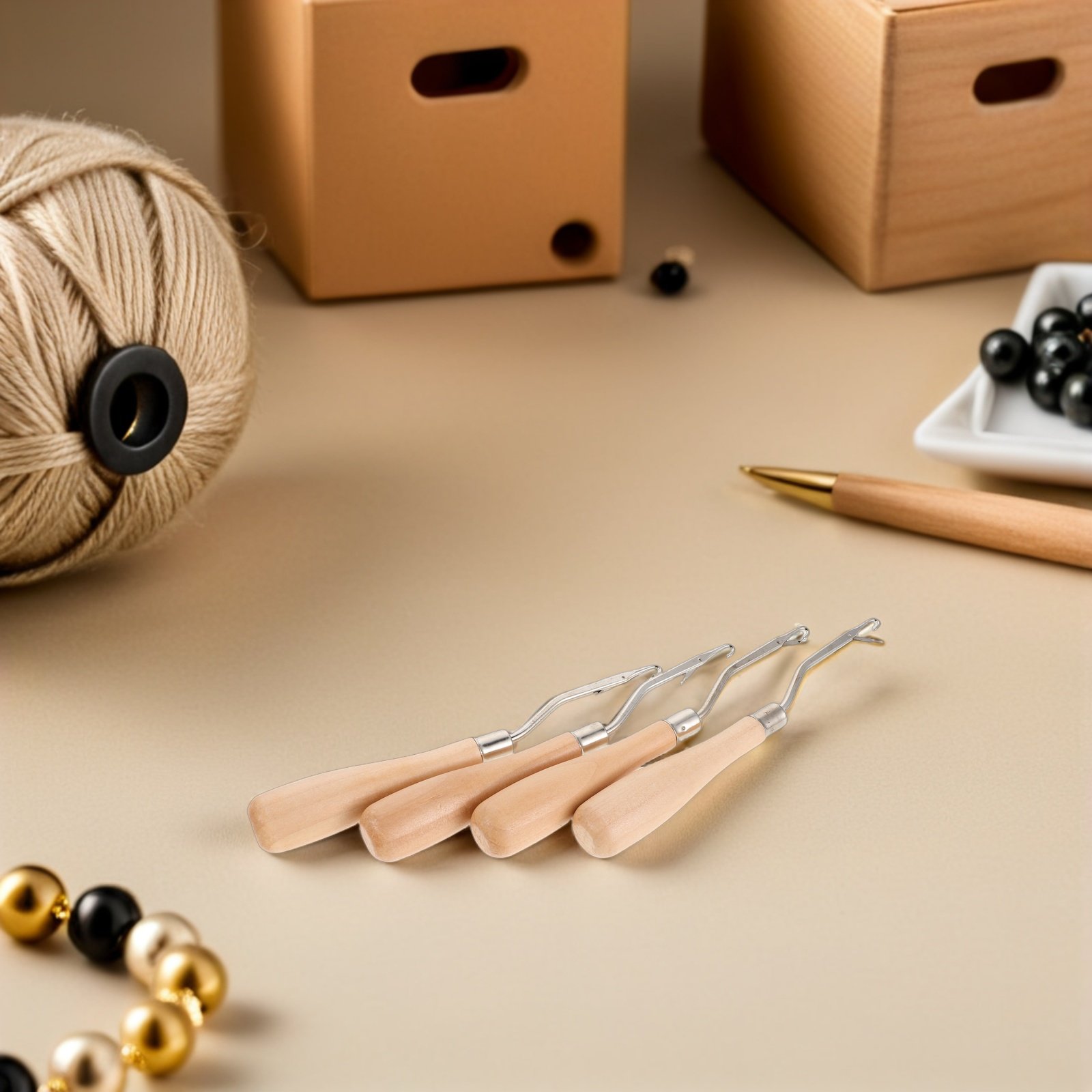 4 Uncinetti con Manico Ergonom - Wooden Crochet Hooks Ergonomic Handle recensione e prezzo