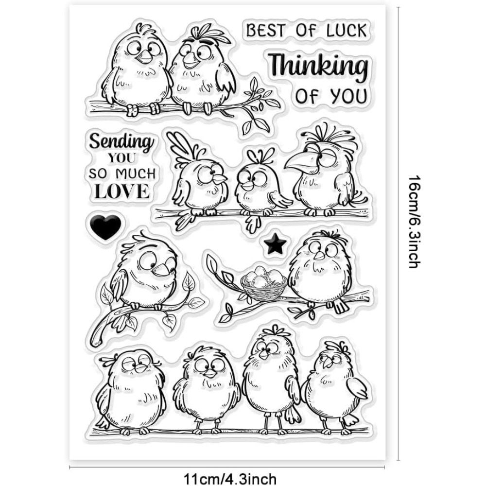 Divertenti rami di uccelli Tim - Clear Silicone Stamps For Card Making recensione e prezzo