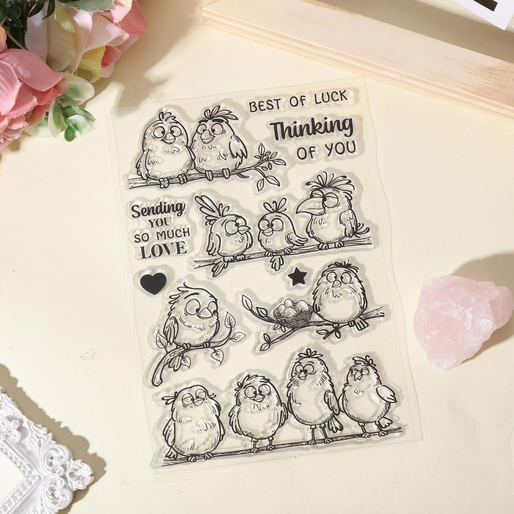 Divertenti rami di uccelli Tim - Clear Silicone Stamps For Card Making recensione e prezzo