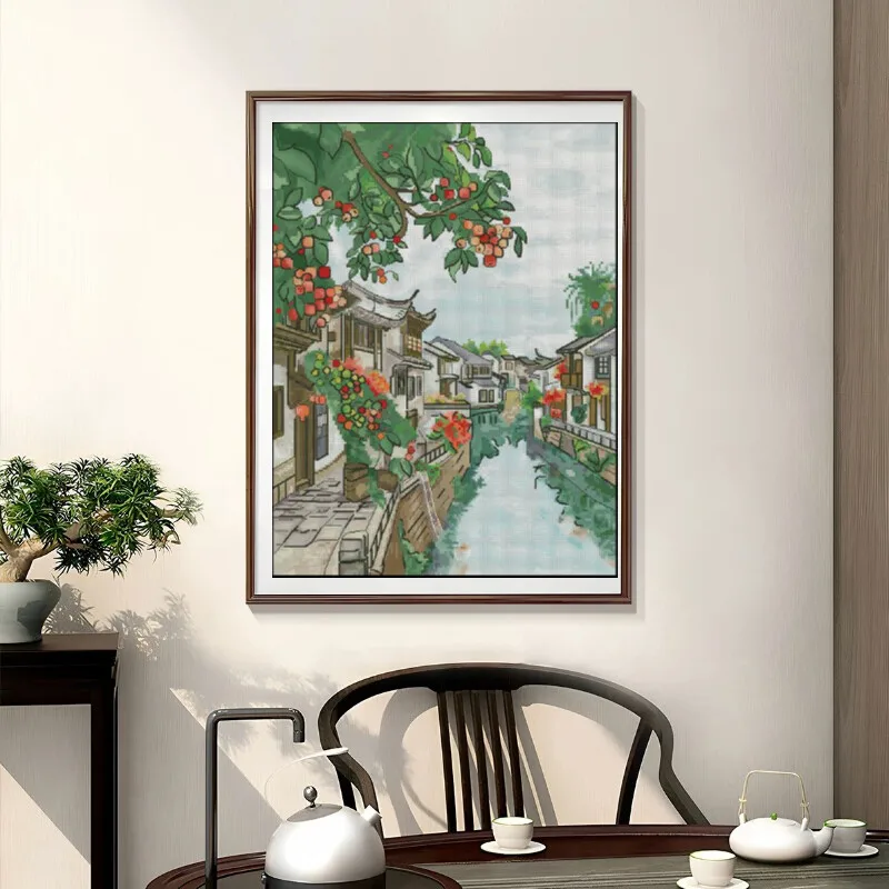 [CC904-Water Town Jiangnan] Ki - Cross Stitch Stamped Kits Beginners recensione e prezzo